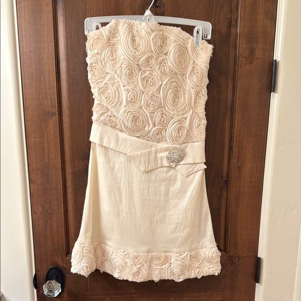 Elegant Cream Strapless Dress